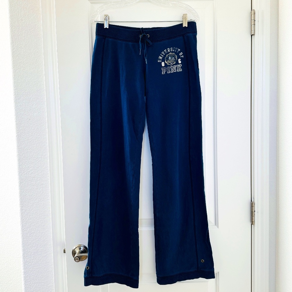 PINK Victoria Secret PINK Straight Leg Sweatpants (Blue/XS)